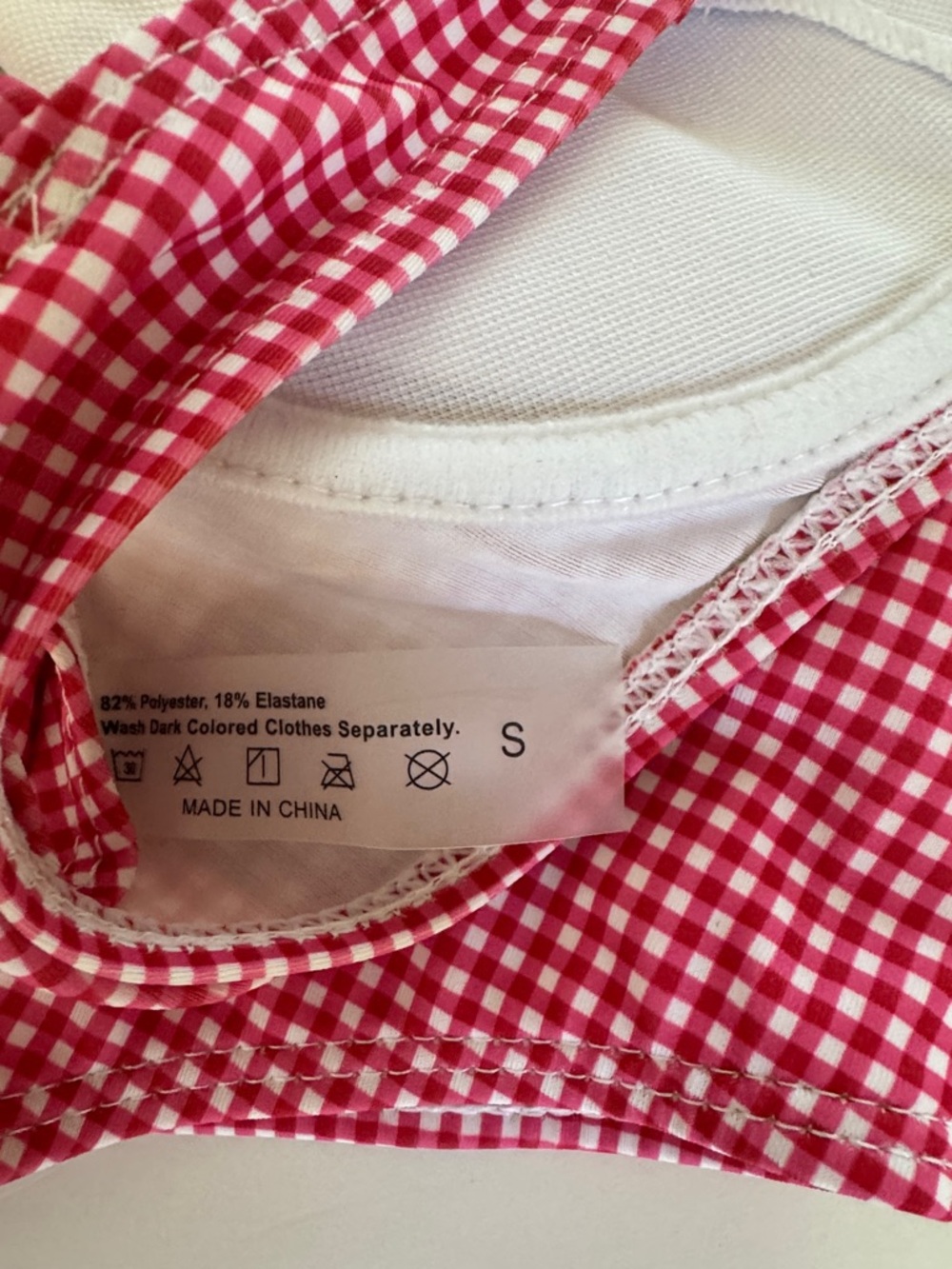 SHEIN Pink Gingham Two-Piece Bikini Set - Picture 3 of 3